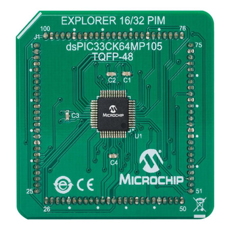 Microchip (MA330047) Evaluation Board, dsPIC33CK64MP105 MCU Plug-In Module