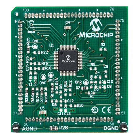 Microchip (MA330050-1) Evaluation Board, dsPIC33CK64MP105 MCU Plug-In  