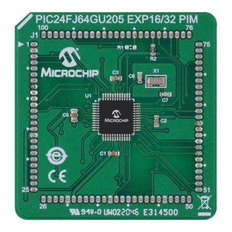 Microchip (EV95N98A) Plug-in Module, PIC24FJ64GU205/PIC24FJ64GU205