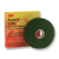 3M (130C 19MM) Electrical Insulation Tape, Rubber, Black, 19.05 mm x 9.14 m