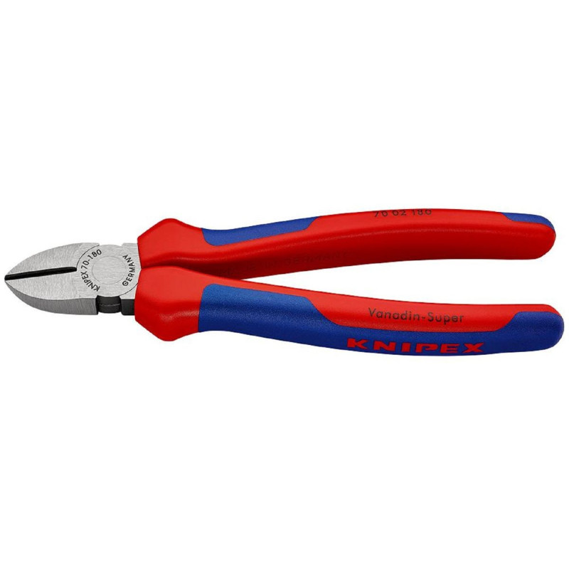 Knipex (7002180) Cutter, Nipper, Side, 180 mm, Diagonal, 3 mm, 62 °