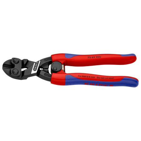 Knipex (72 62 200) Cutter, High Leverage, Angled, 200 mm, Flush, 6 mm, 59 °