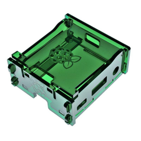 Raspberry PI 3 Model A+ Enclosure in Transparent Acrylic - Green