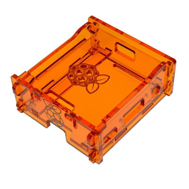 Raspberry PI 3 Model A+ Enclosure in Transparent Acrylic - Orange