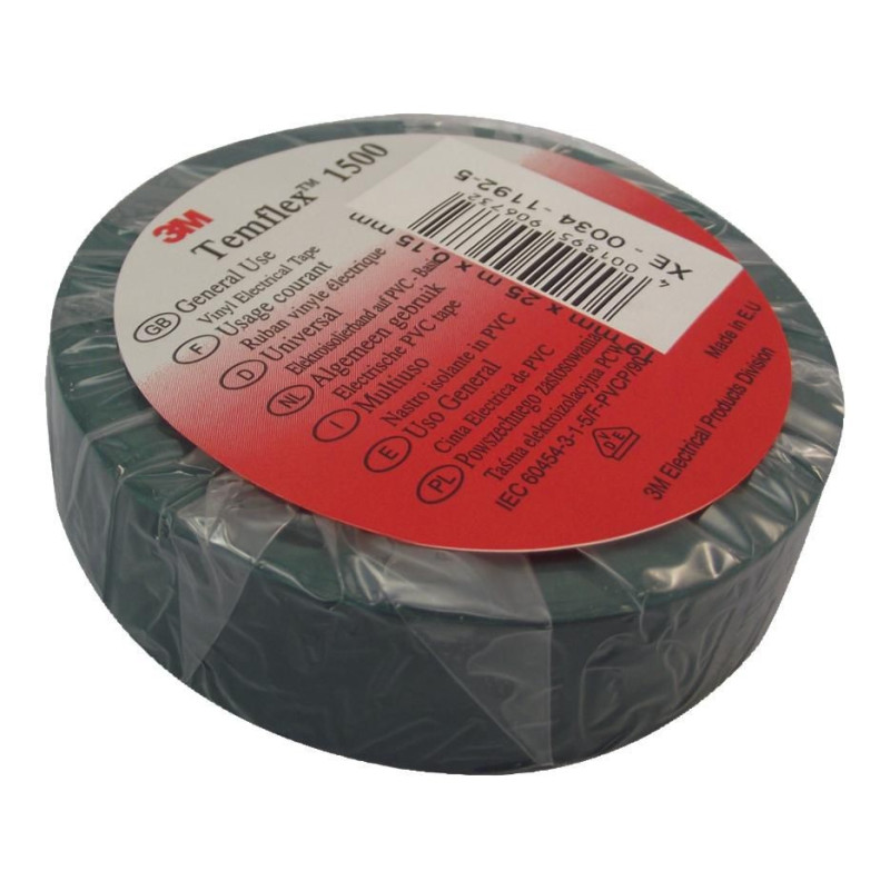 3M (TEMFLEX 1500 BLACK) Tape, Electrical Insulation, 25mx19mm