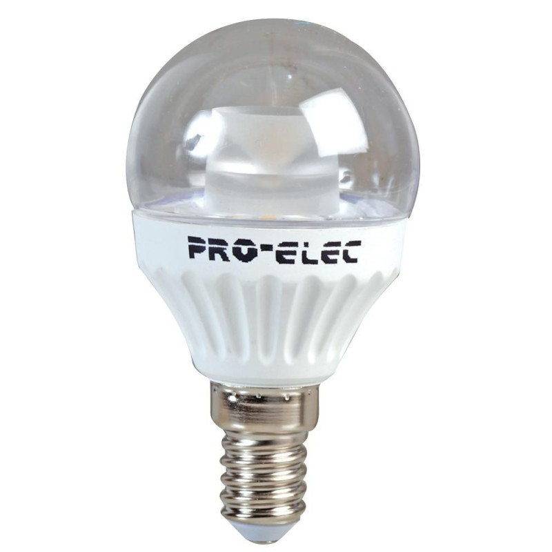 Pro Elec (PEL00351) LED Light Bulb, Clear Globe, E14 / SES, Warm White