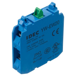 Contact Block, YW and CW Series, 2NO, Screw Terminals,IDEC