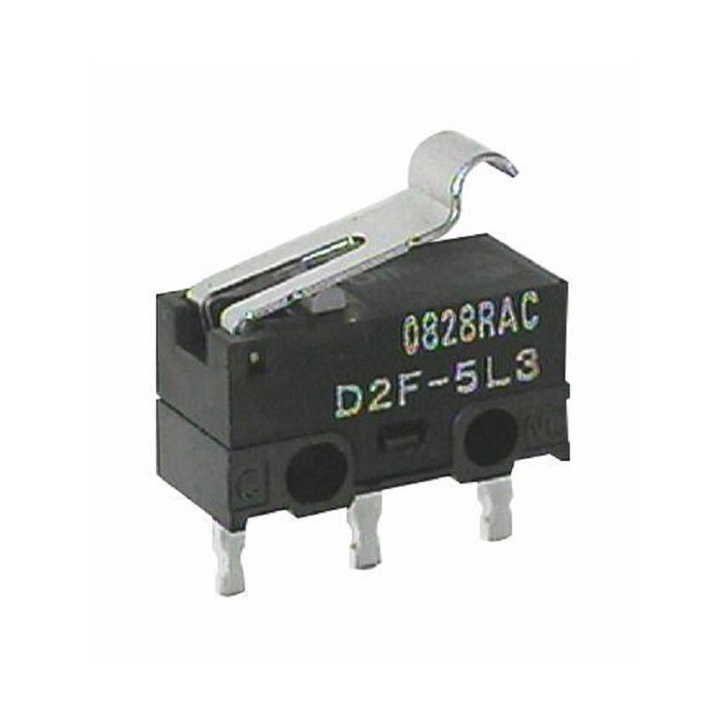 Omron (D2F-5L3) Microswitch, Subminiature, Simulated Roller Lever