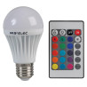 Multi Coloured LED Light Bulb, Frosted GLS, E27 / ES, Dimmable,Pro Elec