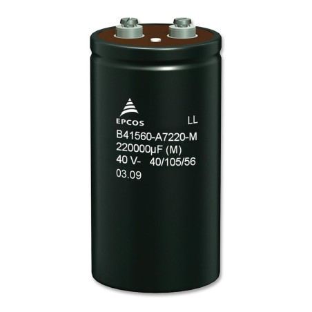 EPCOS (B41560A5100M000) Electrolytic Capacitor, High Ripple, 0.1 F, 25 V