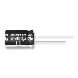 Rubycon (6.3ZL2200MEFC10X23) Electrolytic Capacitor, Miniature 2200µF, 6.3V