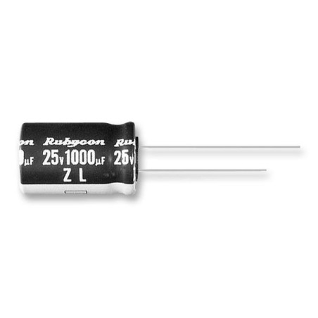 Rubycon (6.3ZL2200MEFC10X23) Electrolytic Capacitor, Miniature 2200µF, 6.3V