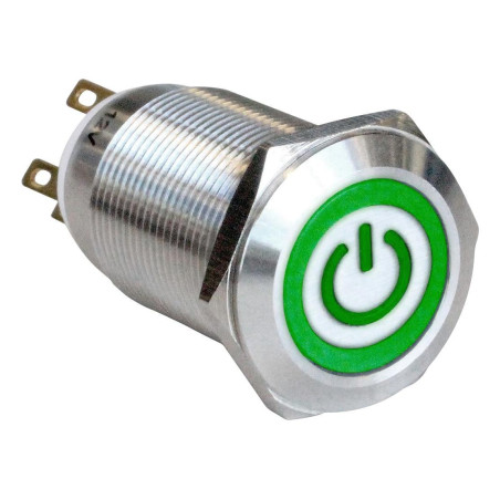 Bulgin Limited (MPI005OTELSGN12) Vandal Resistant Switch, MPI005, 19 mm