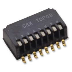 C&K Components (TDP08H0SBD1) DIP / SIP Switch, SPST, 24 V, 100 mA