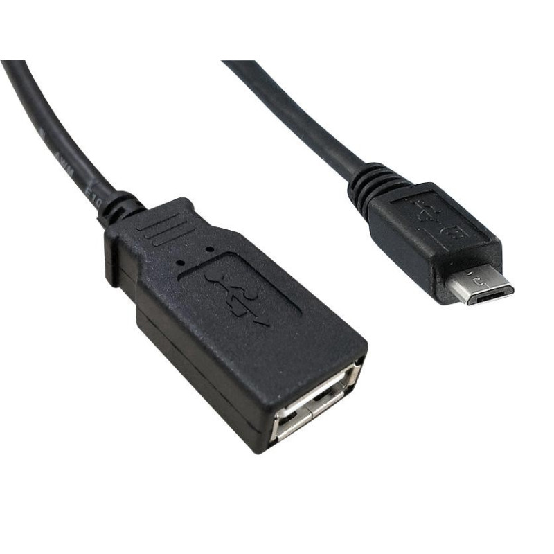 USB Cable, 0.5m, 2.0 A RCPT-MICRO B Plug , 3021068-005M, Qualtek