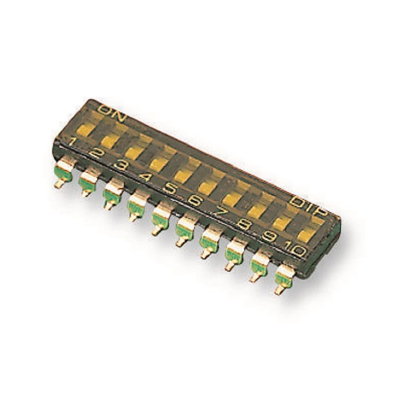 Multicomp Pro (MCEMR-10-T) DIP / SIP Switch, SPST, 24 VDC, 25 mA