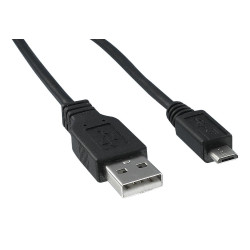 USB Cable, 1m, USB to Micro USB , Black, 3025030-03, Qualtek