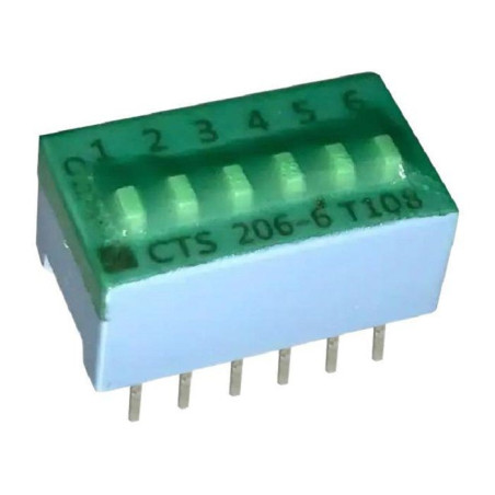 Cts (206-6ST) DIP / SIP Switch, SPST, 50 V, 100 mA