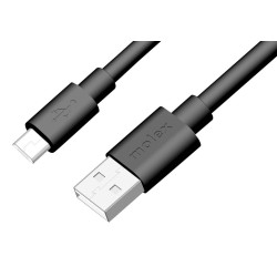 USB Cable, 1m, USB to Micro USB, Black, 68768-0398, Molex