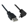 USB Cable, 1.83m, USB to 90 degree Micro USB , Black, 3021076-06, Qualtek