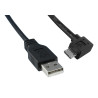 USB Cable, 3.05m, USB to 90 degree Micro USB , Black, 3021080-10, Qualtek