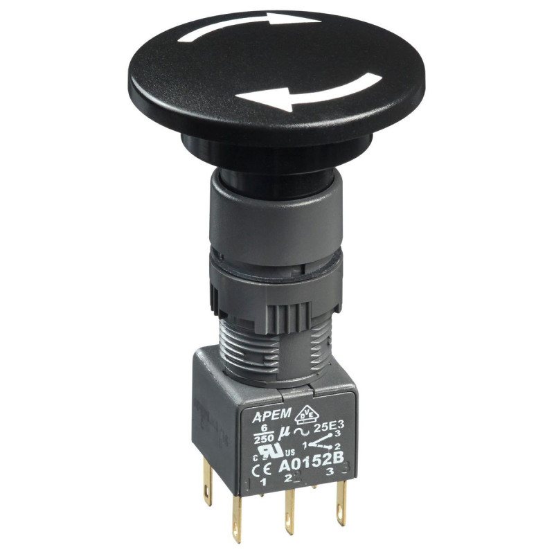 Apem (A01MXASP3+A0152B) Industrial Pushbutton Switch,16 mm