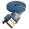 USB Flat Cable, USB to Micro USB, 1 m, Blue - VA-FC-1M-BLW