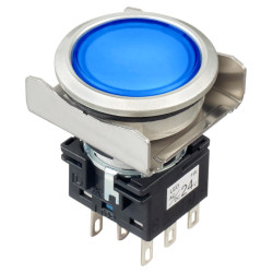 Idec (LBW6ML-A1RT64WS) Industrial Pushbutton Switch, Flush Silhouette 22 mm