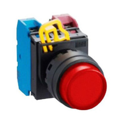 Idec (YW1L-M2E10QM3R) Industrial Pushbutton Switch, YW, 22.3 mm