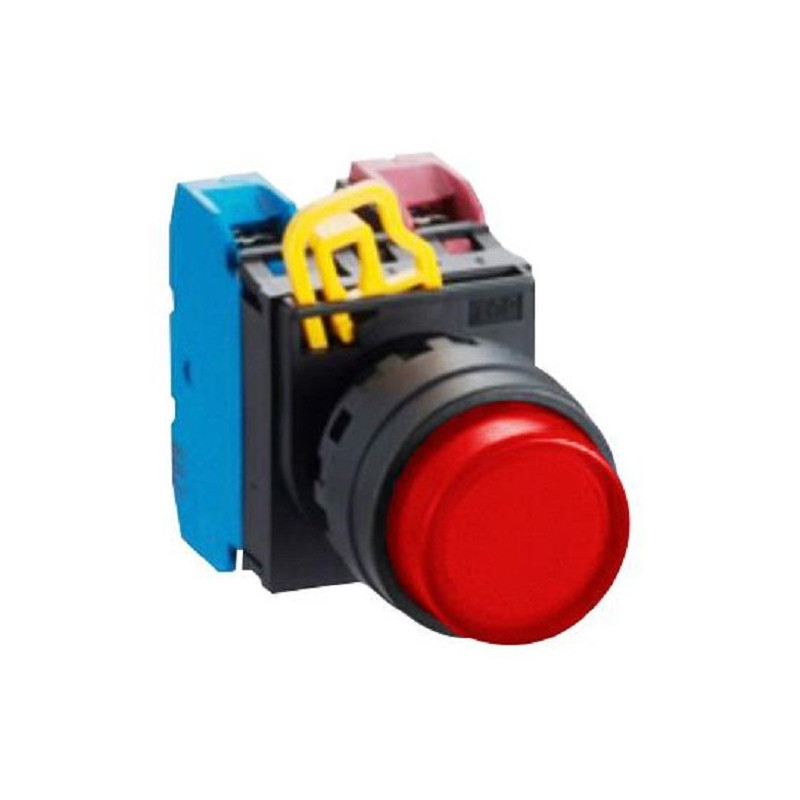 Idec (YW1L-M2E10QM3R) Industrial Pushbutton Switch, YW, 22.3 mm