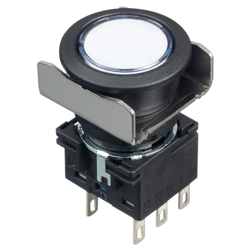 Idec (LB6B-M1T6LW) Industrial Pushbutton Switch, Flush Silhouette 18.2 mm