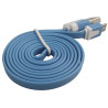 USB Flat Cable, USB to Micro USB, 1 m, Blue - VA-FC-1M-BLW