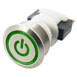 Itw Switches (H48M-213G/4044) Industrial Pushbutton Switch, H48M, 19.5 mm