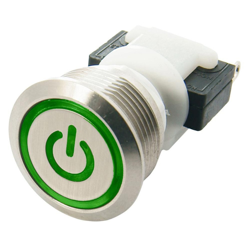 Itw Switches (H48M-213G/4044) Industrial Pushbutton Switch, H48M, 19.5 mm