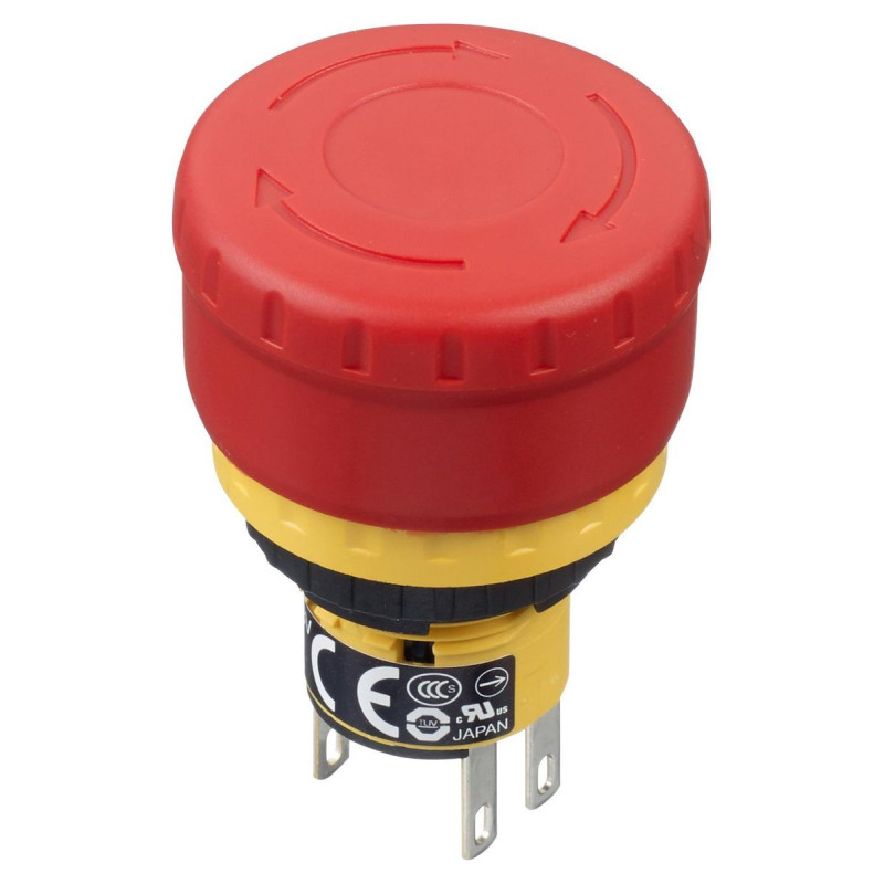 Idec (XA1E-BV3U02TR) Emergency Stop Switch, DPST-NC, Push-Pull