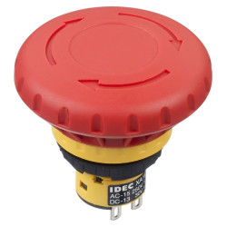 Idec (XA1E-BV4U02R) Emergency Stop Switch, DPST-NC, Push-Pull