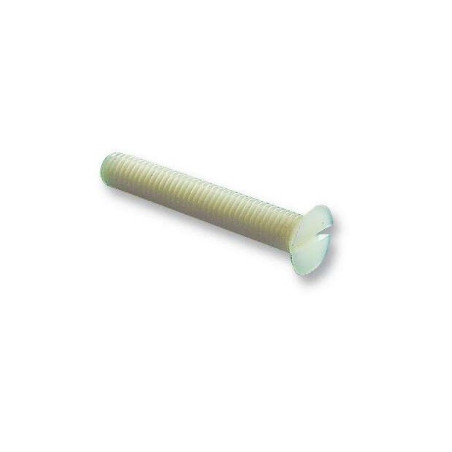 Duratool, Screw, Flat Head Slotted, M3, Nylon 6.6, 10 mm Length, 121030010