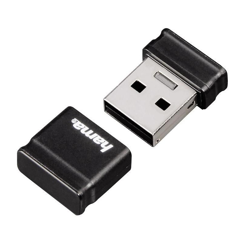 Hama (00094168) 8GB Smartly Compact USB 2.0 Flash Drive - 10 MB/s, Black