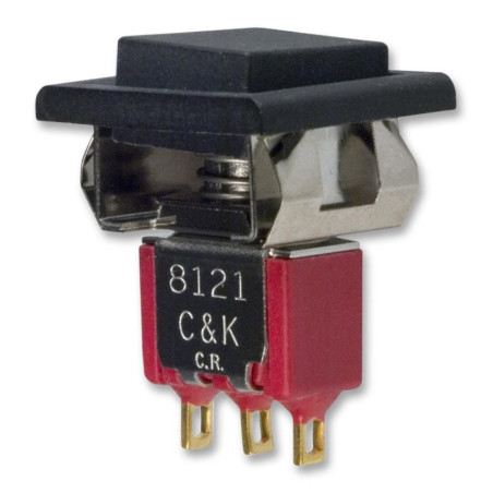 C&K Components (8121J83ZGE22) Pushbutton Switch, 8020, SPDT, Momentary,