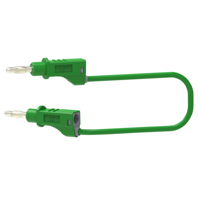 Tenma, Test Lead, 4mm Stack Banana Plug, 70 VDC, Green, 500 mm, 72-13782