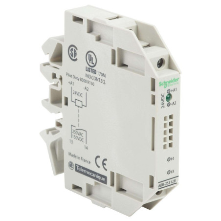 Schnieder  Power Relay  SPST-NO  24 VDC  3 A  ABR-2S Series  DIN Rail