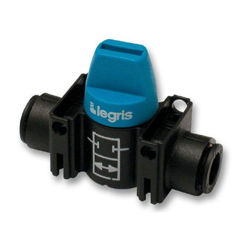 Legris (7910 10 00) Valve, Mini-Ball, 7910 Series, 2/2, Push-In, 10mm OD