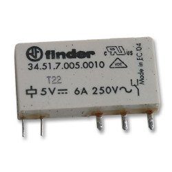 Finder (34.51.7.005.0010) General Purpose Relay,  Power, SPDT, 5 VDC, 6 A