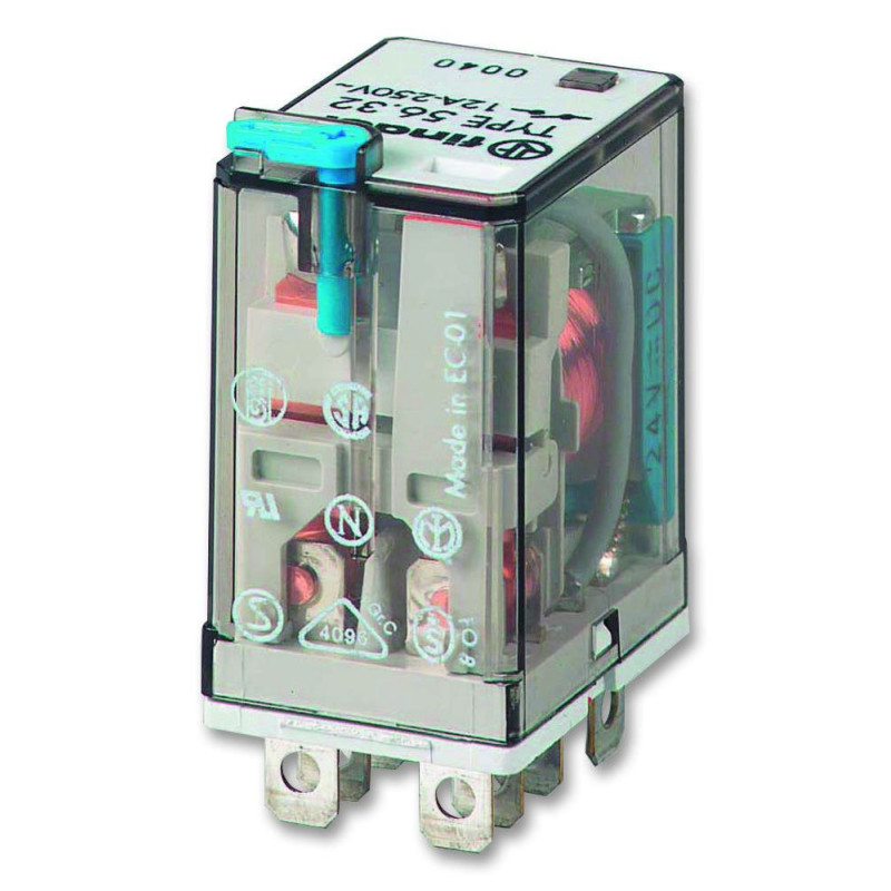 Finder (56.32.9.024.0000) Power Relay, DPDT, 24 VDC, 12 A