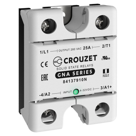 Crouzet (84137910N) Solid State Relay, 25 A, 280 VAC, Panel Mount