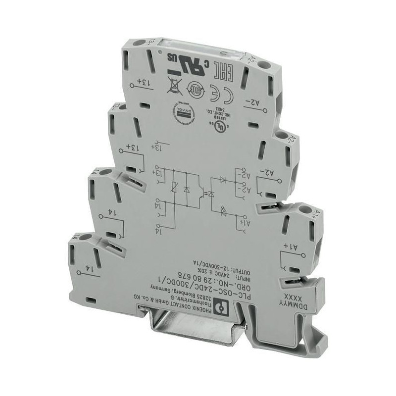 Phoenix Contact (2980678) Solid State Relay, 1 A, 28.8 VDC, DIN Rail, Screw