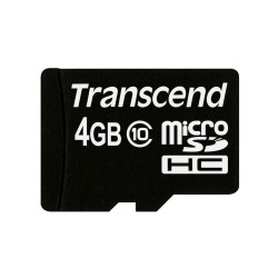 Transcend (TS4GUSDHC10) Flash Memory Card, MicroSDHC Card, Class 10, 4 GB