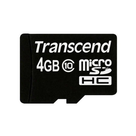 Transcend (TS4GUSDHC10) Flash Memory Card, MicroSDHC Card, Class 10, 4 GB