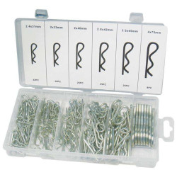 Duratool, Hitch Pin Set, Steel, Assorted Sizes, 150 Pieces, D01894