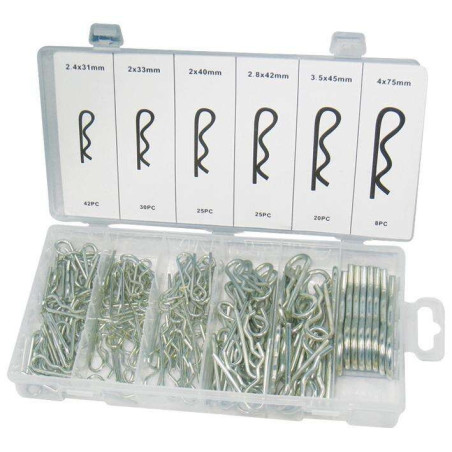 Duratool, Hitch Pin Set, Steel, Assorted Sizes, 150 Pieces, D01894